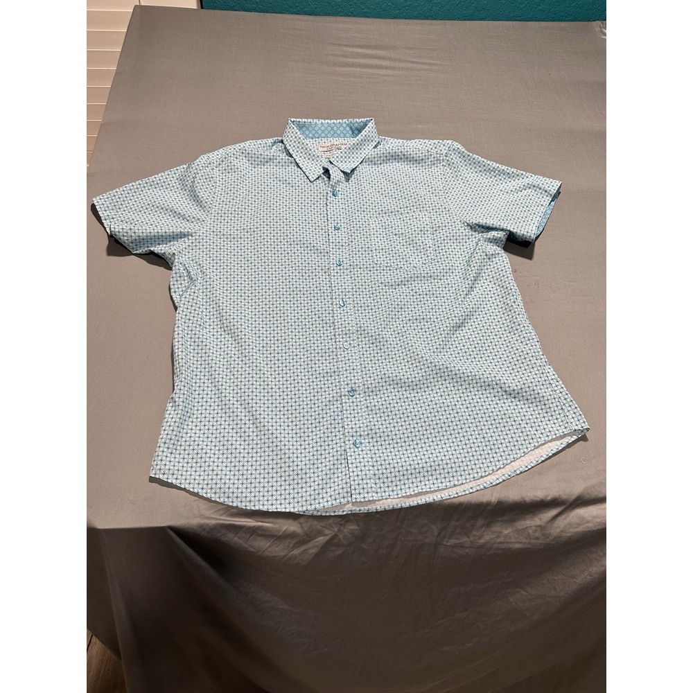 Nick Graham Everywhere‎ Blue Geometric Pattern Button Up 2XL